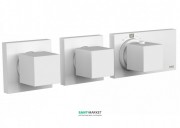Термостат для душа Tres Block System colors с затвором и регулятором потока белый матовый 20725399BM