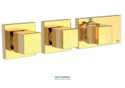 Термостат для душа Tres Block System colors с затвором и регулятором потока золото 20725399OR
