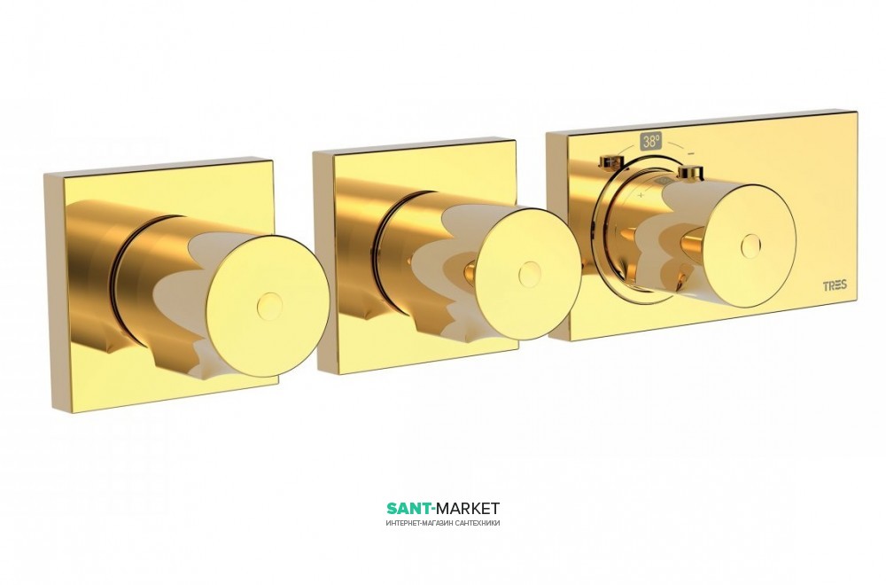 Термостат для душу Tres Block System colors з затвором 4 споживача золото 20735499OR