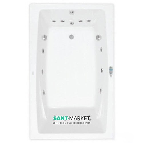 Ванна гідромасажна акрилова прямокутна PoolSpa Fantasy185х115 система Economy 1 білий PHP1H10SO1C0000