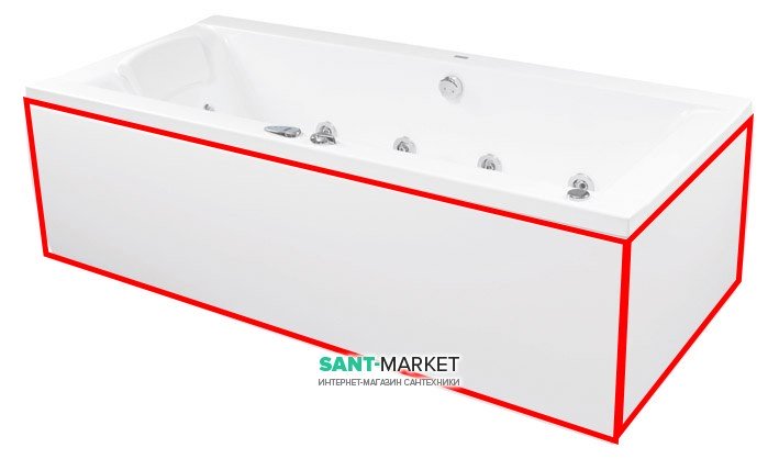 Панель для ванны PoolSpa Windsor фронтальная 190х85 см L левая акрил белый PWOHX10OWL00000