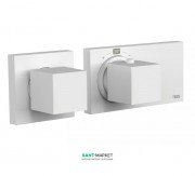 Термостат для душу Tres Block System colors з затвором і регулятором потоку білий матовий 20725199BM
