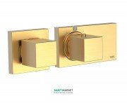 Термостат для душу Tres Block System colors з затвором і регулятором потоку матове золото 20725199OM