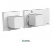Термостат для душу Tres Block System colors з затвором і регулятором потоку білий матовий 20725299BM