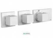 Термостат для душа Tres Block System colors с затвором и регулятором потока белый матовый 20725399BM
