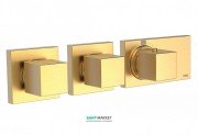 Термостат для душу Tres Block System colors з затвором і регулятором потоку матове золото 20725399OM