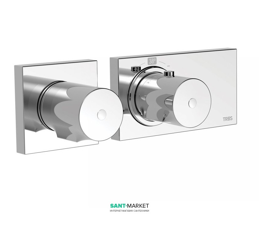 Термостат для душа Tres Block System с затвором 1 потребитель хром 20735199