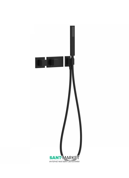 Термостат для душа Tres Block System colors с ручным душем 1 потребитель черный матовый 20725191NM