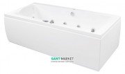Ванна аеро- та гідромасажна акрилова прямокутна PoolSpa Windsor 190х85 система Titanium білий PHPNN10STTC0000