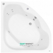 Ванна аеро- та гідромасажна акрилова PoolSpa Klio Sym 133х133 система Smart 2 + білий PHS3510ST2C1960