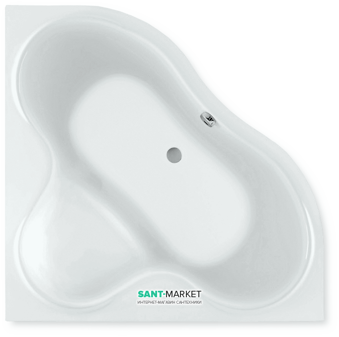 Ванна акриловая угловая PoolSpa коллекция Persja 140×140 с ножками белый PWSE310ZN000000
