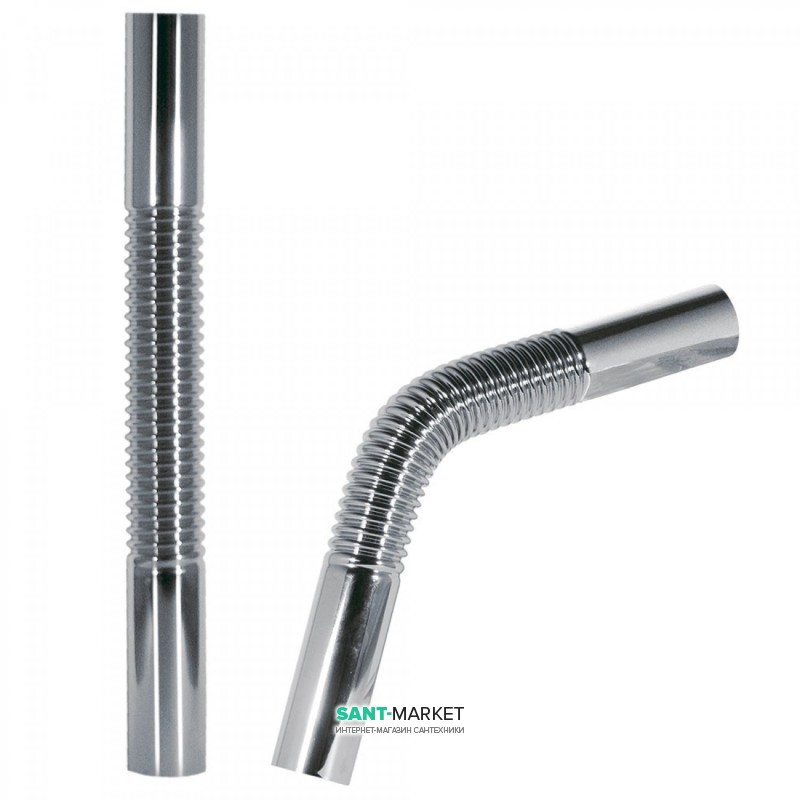 Труба для сифона Tres 30 см гибкая гофрированная хром 913463330