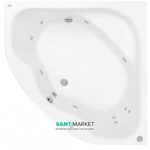 Ванна гідромасажна акрилова PoolSpa Klio Sym 140х140 система Smart 1 білий PHS3610ST1C0000