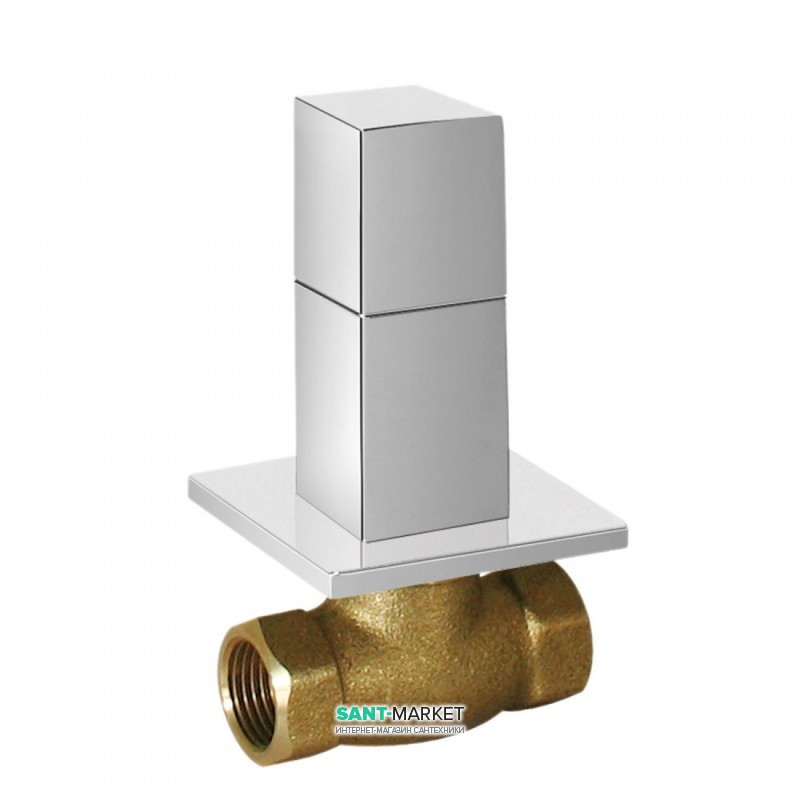 Запорный вентиль  Tres Cuadro Tres встраиваемый 1/2 бронза/хром 00715501