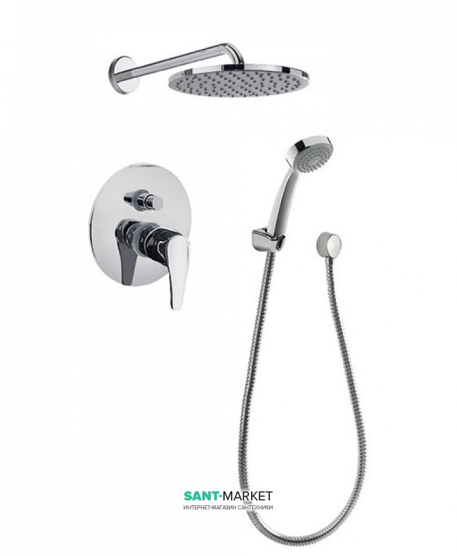 Душевая система скрытого монтажа Tres Eco-tres с верхним и ручным душем хром 07088002