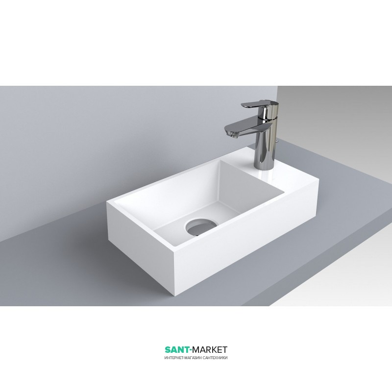Раковина для ванной Miraggio Copper 400 накладная с отверстием под смеситель белый глянцевый  0000162