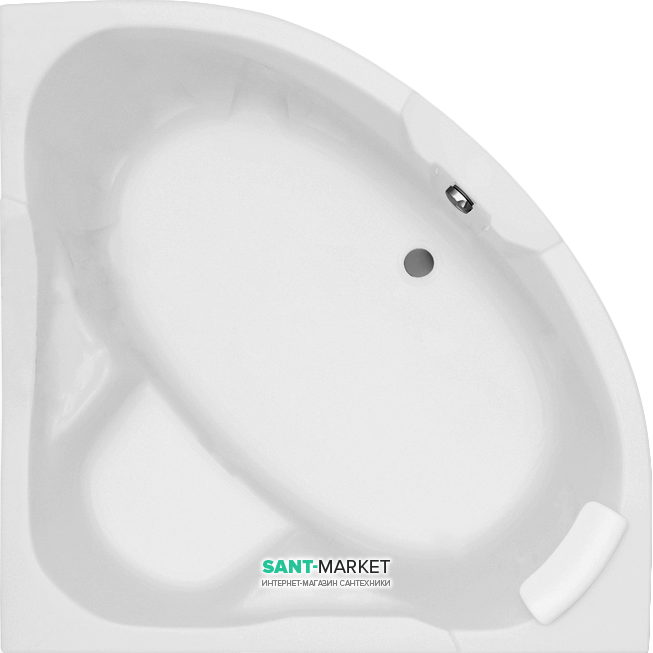 Ванна акриловая угловая PoolSpa коллекция Triangel 155х155 с рамой белый PWS4010ZS000000