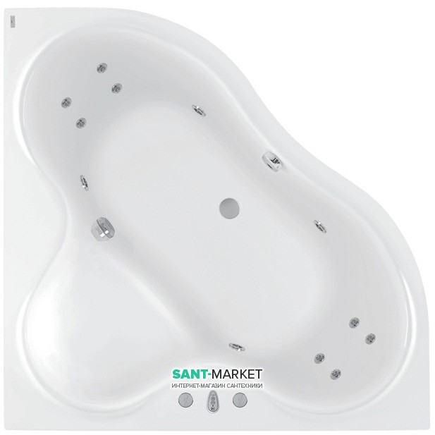 Ванна гідромасажна акрилова PoolSpa Persja 140х140 система Smart 1 білий PHSE310ST1C0000