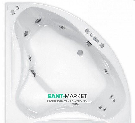 Ванна гідромасажна акрилова PoolSpa Francja XL 150х150 система Economy 1 білий PHSH710SO1C0000