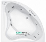 Ванна гідромасажна акрилова PoolSpa Francja XL 150х150 система Economy 1 білий PHSH710SO1C0000