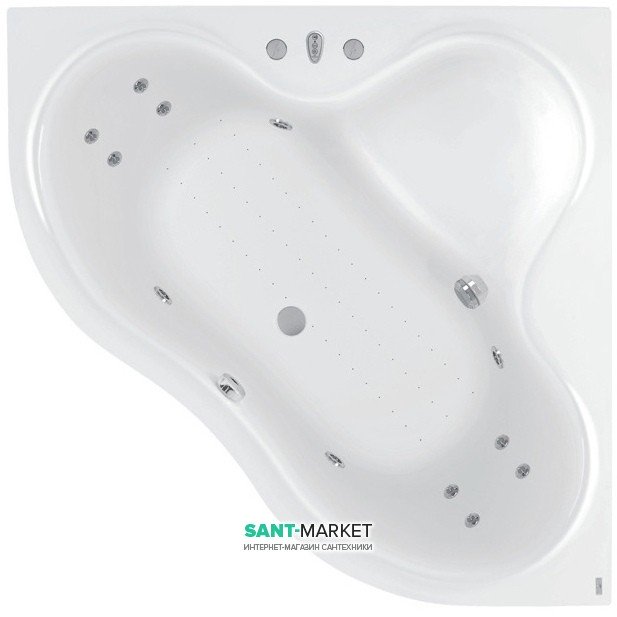 Ванна аэро- и гидромассажная акриловая PoolSpa Persja 150х150 система Economy 2 белый PHSH610SO2C0000