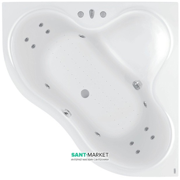 Ванна аэро- и гидромассажная акриловая PoolSpa Persja 150х150 система Smart 2 + белый PHSH610ST2C1960