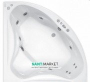 Ванна гидромассажная акриловая PoolSpa Francja 150х150 система Smart 1 белый PHS3410ST1C0000