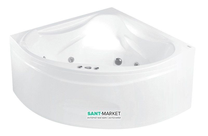 Ванна гідромасажна акрилова кутова PoolSpa Francja 150х150 система Economy 1 білий PHS3410SO1C0000