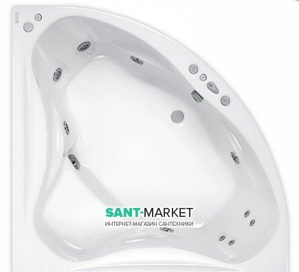 Ванна гідромасажна акрилова PoolSpa Francja XL 150х150 система Economy 1 білий PHSH710SO1C0000