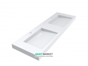 Раковина для ванної Miraggio Agness 1500 накладна з 2 чашами білий глянсовий 0000151