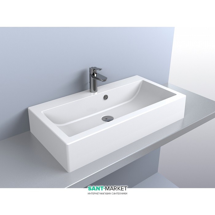 Раковина для ванной Miraggio Oskar с отверстием под смеситель белый глянцевый 0000228