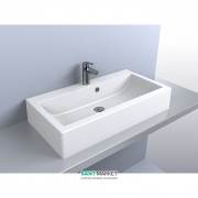 Раковина для ванной Miraggio Oskar с отверстием под смеситель белый глянцевый 0000228