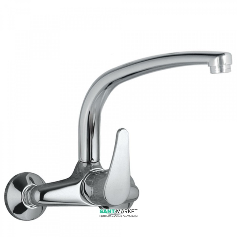 Змішувач для кухні Tres Eco-tres одноважільний настінний хром 17033202