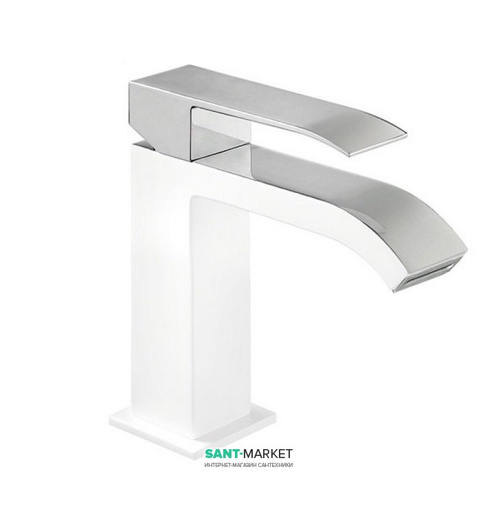 Змішувач для раковини Tres Cuadro colors одноважільний білий/хром 00610101BL