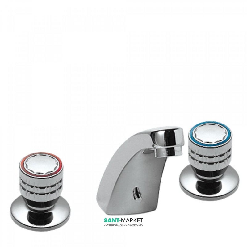 Змішувач для раковини Tres Ese - 23 двохвентильний монтаж на 3 отвори хром 123105