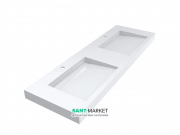 Раковина для ванної Miraggio Agness 1500 накладна з 2 чашами білий глянсовий 0000151