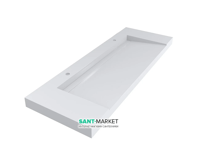 Раковина для ванної Miraggio Olmos 1500 підвісна з 2 отворами під змішувач білий глянсовий 0000226