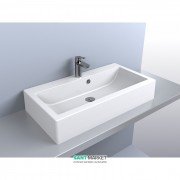 Раковина для ванної Miraggio Oskar з отвором під змішувач білий глянсовий 0000228