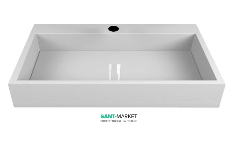 Раковина для ванной Miraggio Mares 800 накладная с отверстием для смесителя белый глянцевый 0000215