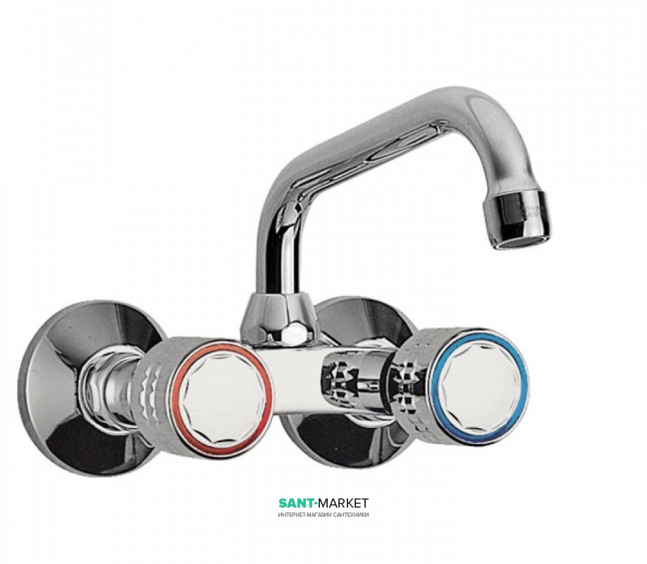 Змішувач для кухні Tres Ese-23 двовентильний настінний відстань від стіни 357 мм хром 123230
