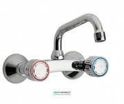 Смеситель для кухни Tres Ese-23 двухвентильный настенный расстояние от стены 208 мм хром 123314