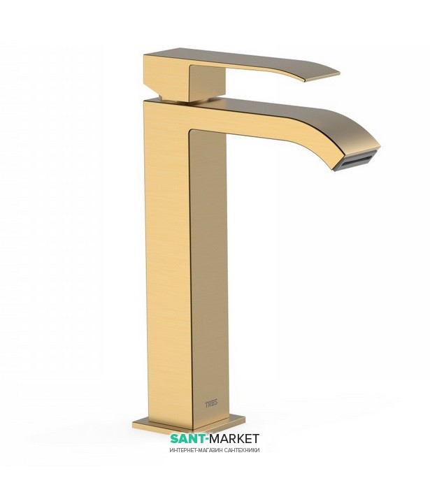 Змішувач для раковини Tres Cuadro colors одноважільний матове золото 00661001OM