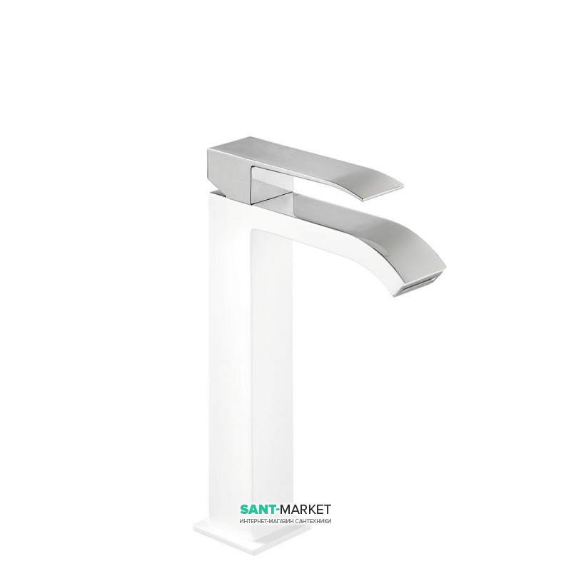 Змішувач для раковини Tres Cuadro colors одноважільний білий/хром 00661001BL