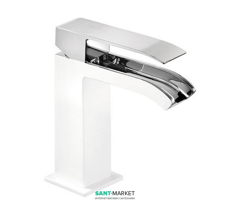 Смеситель для раковины Tres Cuadro colors однорычажный белый/хром 00611001BL