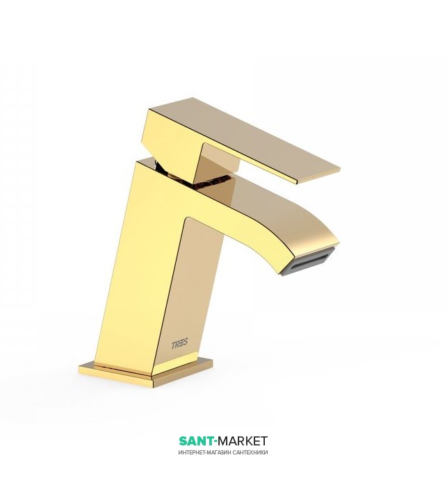 Смеситель для раковины Tres Cuadro colors однорычажный золото 00620101OR