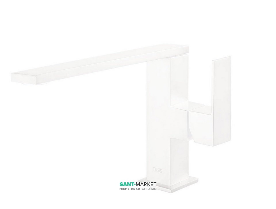 Змішувач для раковини Tres Cuadro colors одноважільний білий матовий 00620501BM