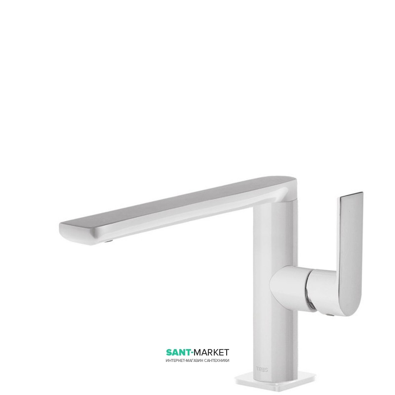 Смеситель для раковины Tres Loft colors однорычажный белый/хром 20020501BL