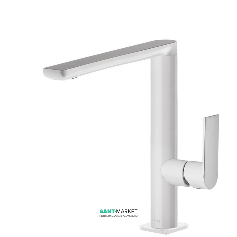 Смеситель для раковины Tres Loft colors однорычажный белый/хром 20020502BL