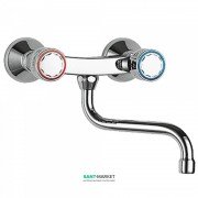 Смеситель для кухни Tres Ese-23 двухвентильный настенный хром 123310