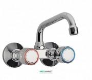 Смеситель для кухни Tres Ese-23 двухвентильный настенный расстояние от стены 357 мм хром 123230